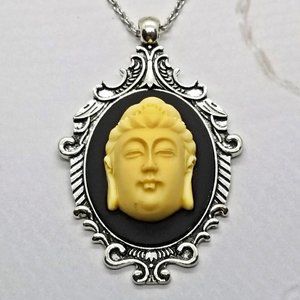 Amitabha Buddha High-Rise Cameo Buddhist Silver Necklace